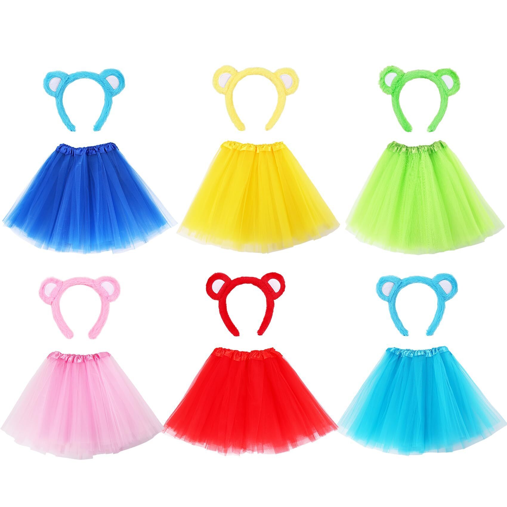 8636 6 Sets Halloween Bear Costume Accessoriess Bear Ear